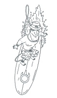 A coloring page of rocket power